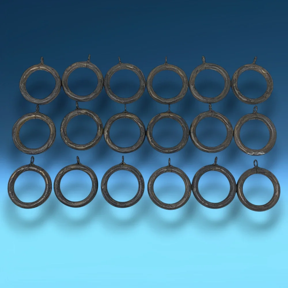 Lot 18 x Distressed Cast Iron Metal Curtain Rings 1 5/8